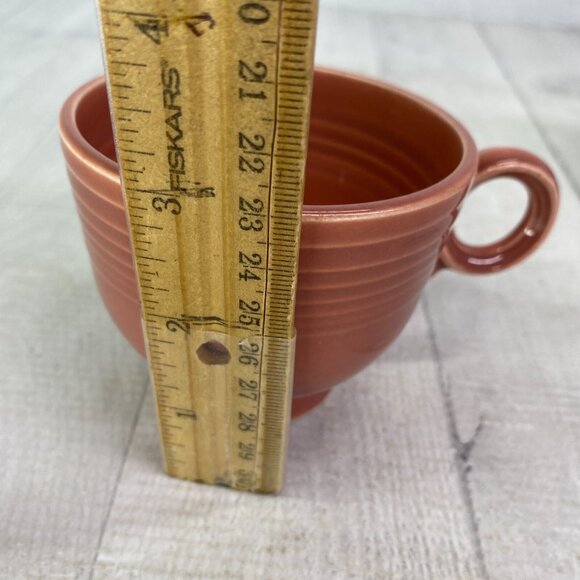 Vintage FIESTAWARE Blue Yellow & Two Pink Ring Handle Tea Coffee 6 oz Cups Set 4 - Picture 8 of 14